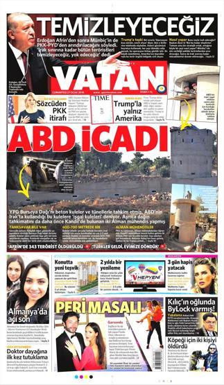 27 Ocak 2018 - Gazetelerin birinci sayfaları