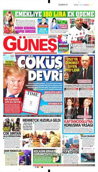 27 Ocak 2018 - Gazetelerin birinci sayfaları