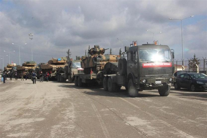 Afrin’e zırhlı birlik sevkiyatı devam ediyor