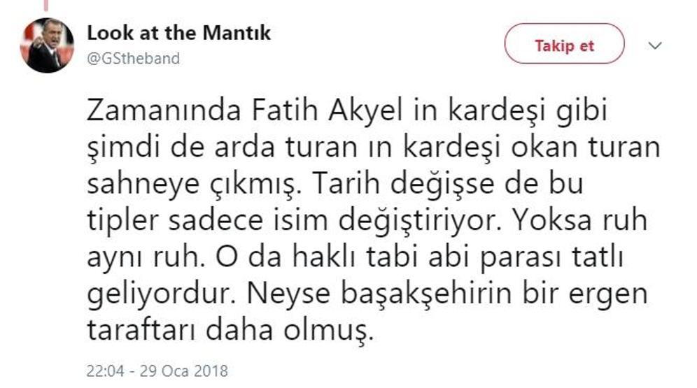 Okan Turanın atkısı tepki çekti