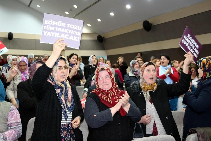 Tekirdağda termik santral ÇED bilgilendirme toplantısında arbede