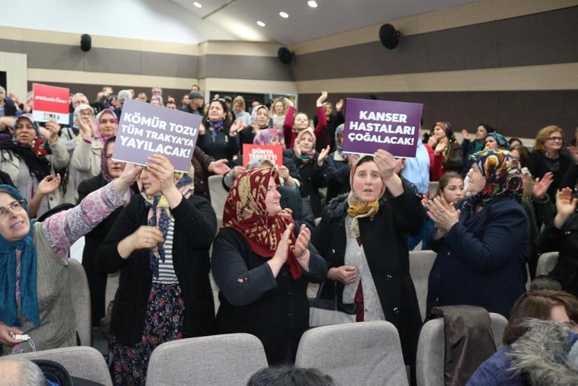 Tekirdağda termik santral ÇED bilgilendirme toplantısında arbede