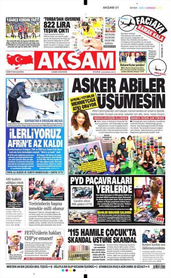 4 Şubat 2018 - Gazete manşetleri