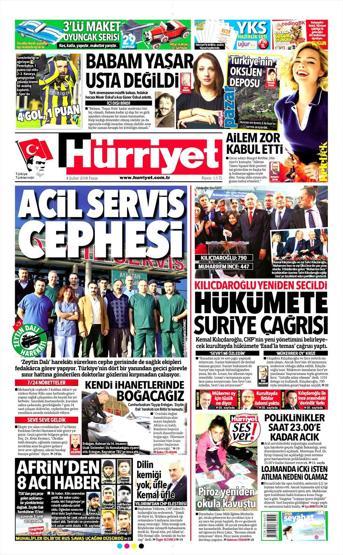 4 Şubat 2018 - Gazete manşetleri