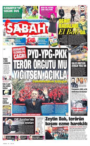 4 Şubat 2018 - Gazete manşetleri