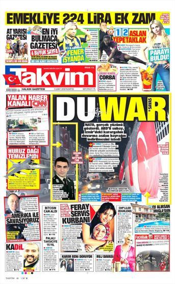 5 Şubat 2018 - Gazetelerin birinci sayfaları