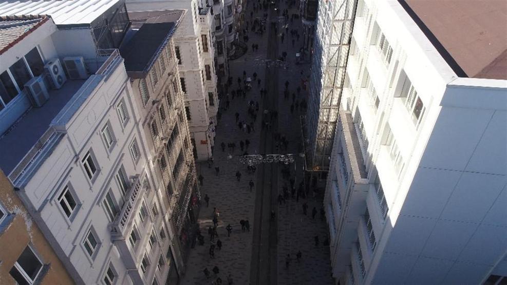 Havadan görüntülerle İstiklal Caddesinin yeni hali