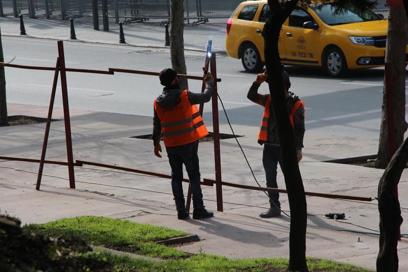 Maçka Parkının bir bölümü daha kapatıldı, ağaçlar işaretlendi
