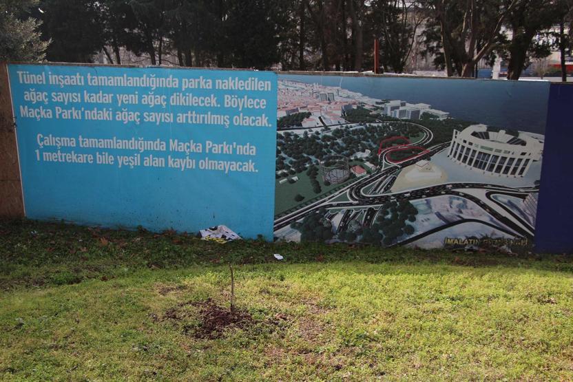 Maçka Parkının bir bölümü daha kapatıldı, ağaçlar işaretlendi