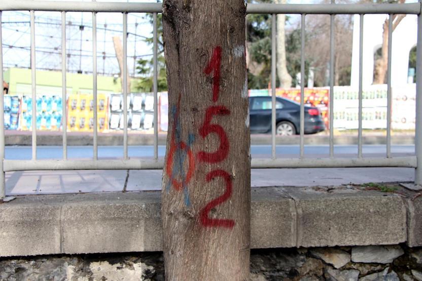 Maçka Parkının bir bölümü daha kapatıldı, ağaçlar işaretlendi