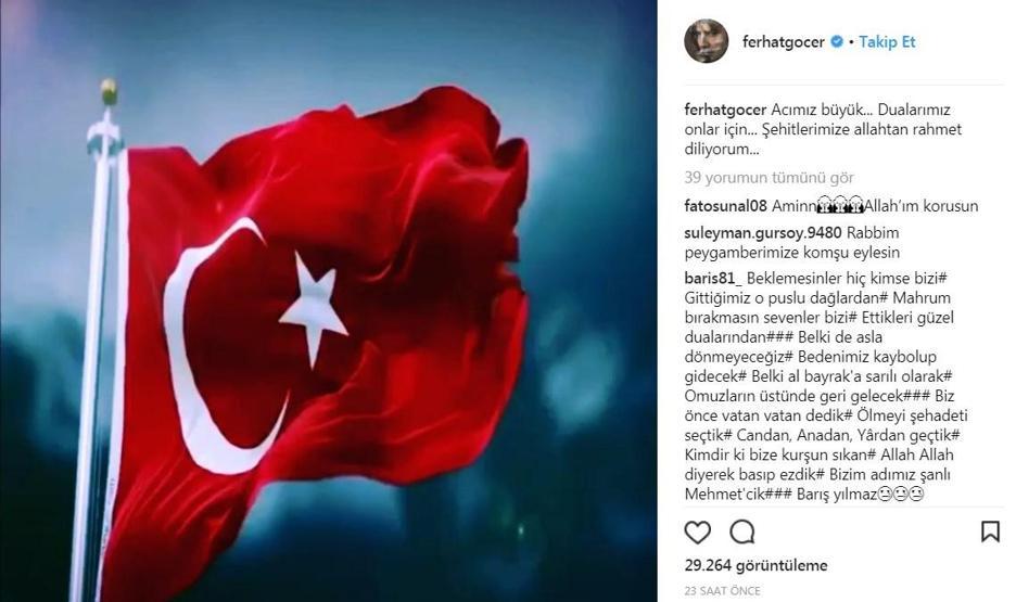 Ünlülerden Afrin mesajları: Ölmesin kardeşlerimiz, Mehmetçiğimiz can vermesin artık
