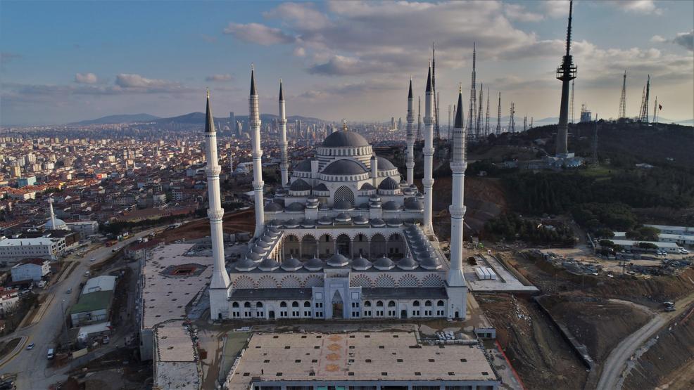 Çamlıca Camiinin yüzde 95i tamamlandı: İşte havadan fotoğrafları