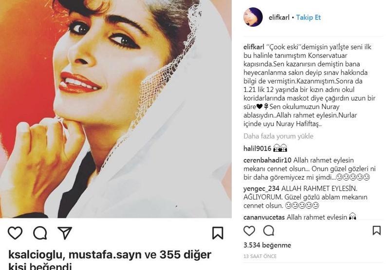 Nuray Hafiftaşın ardından ünlü isimlerden duygusal mesajlar