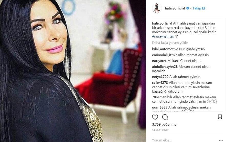 Nuray Hafiftaşın ardından ünlü isimlerden duygusal mesajlar