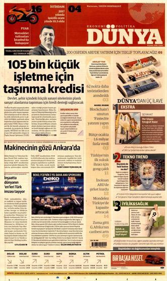 16 Şubat 2018 - Gazetelerin birinci sayfaları