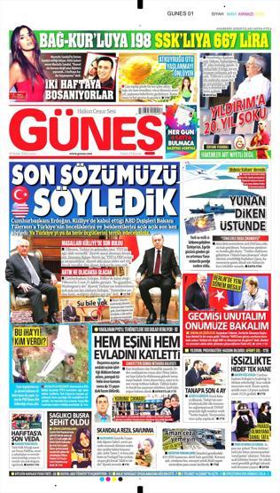 16 Şubat 2018 - Gazetelerin birinci sayfaları