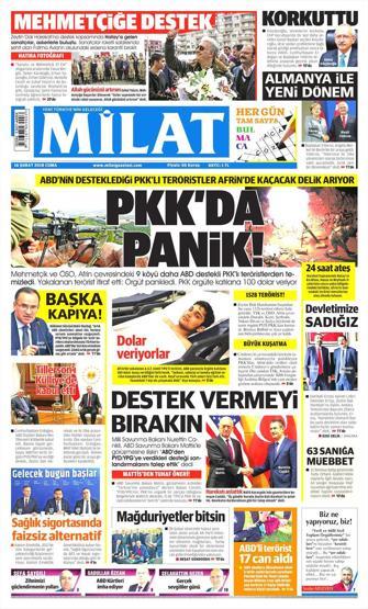 16 Şubat 2018 - Gazetelerin birinci sayfaları
