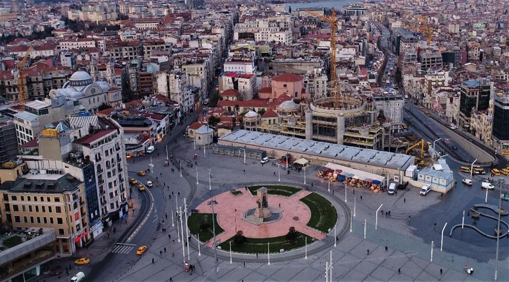 Taksim Camisinin son durumu havadan görüntülendi