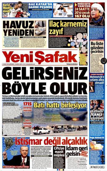 21 Şubat 2018 - Gazetelerin birinci sayfaları