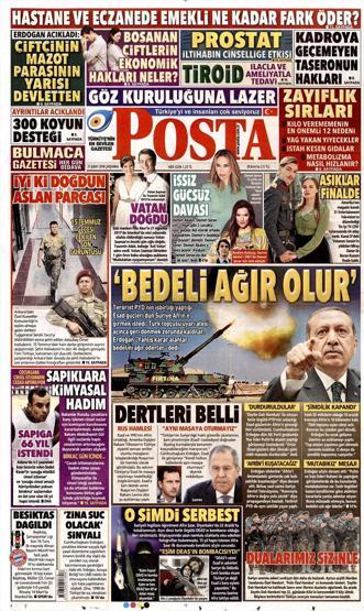 21 Şubat 2018 - Gazetelerin birinci sayfaları
