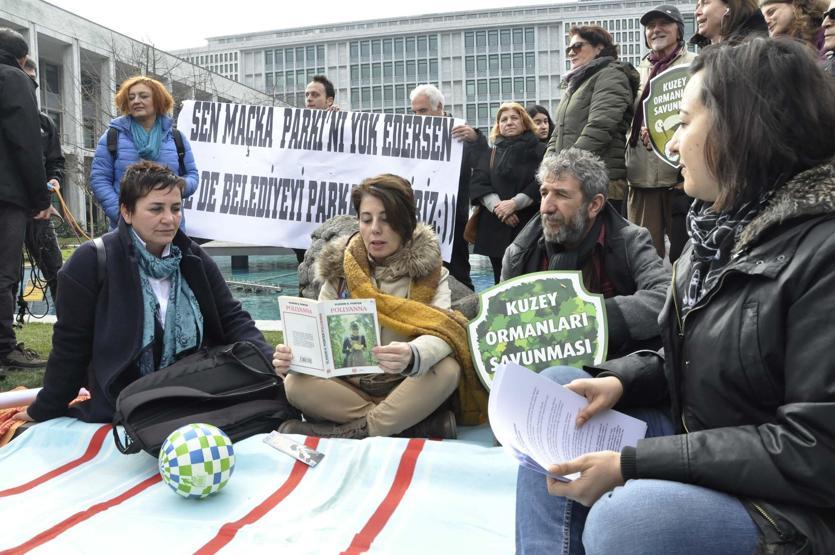 İBB önünde Maçka Parkı eylemi