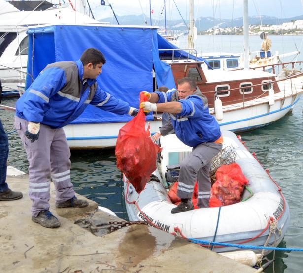Bitezde dip temizliği: 700 kilo çöp