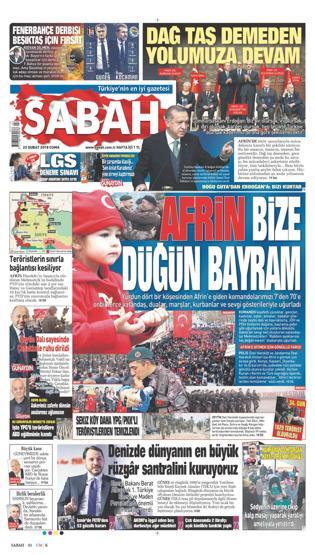 23 Şubat 2018 - Gazetelerin birinci sayfaları