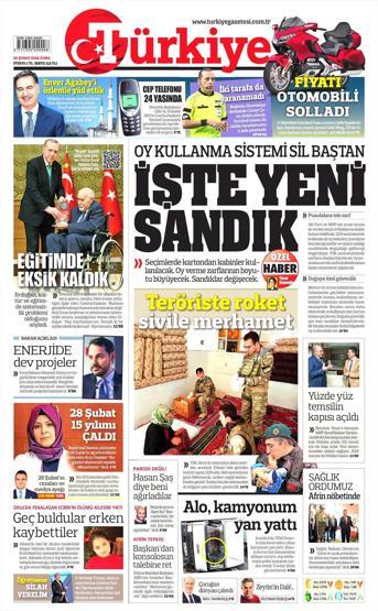 23 Şubat 2018 - Gazetelerin birinci sayfaları