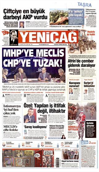 23 Şubat 2018 - Gazetelerin birinci sayfaları