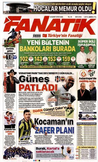23 Şubat 2018 - Gazetelerin birinci sayfaları