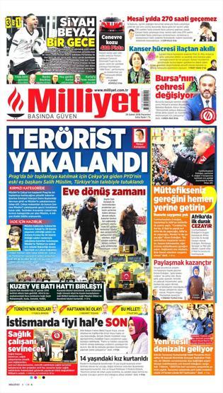 26 Şubat 2018 - Gazetelerin birinci sayfaları