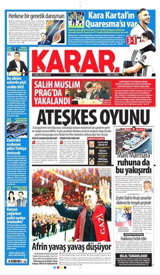 26 Şubat 2018 - Gazetelerin birinci sayfaları