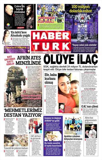 5 Mart 2018 - Gazetelerin birinci sayfaları