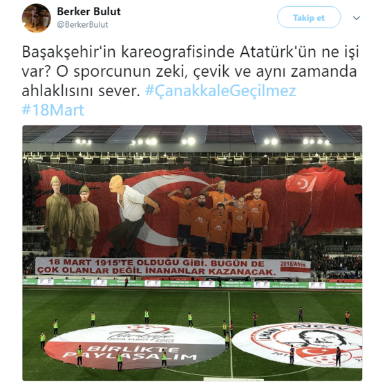 Başakşehirin Atatürksüz koreografisi tepki çekti
