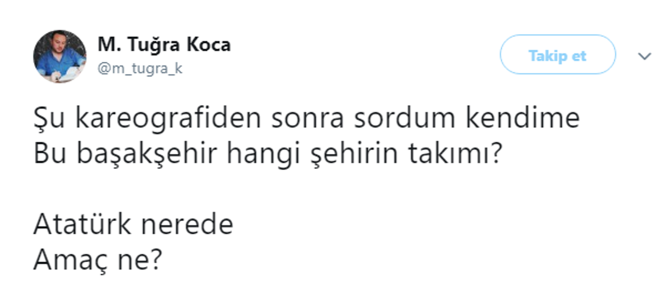 Başakşehirin Atatürksüz koreografisi tepki çekti