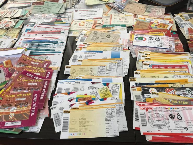 Bin 250 parçalık Galatasaray maç biletleri koleksiyonu