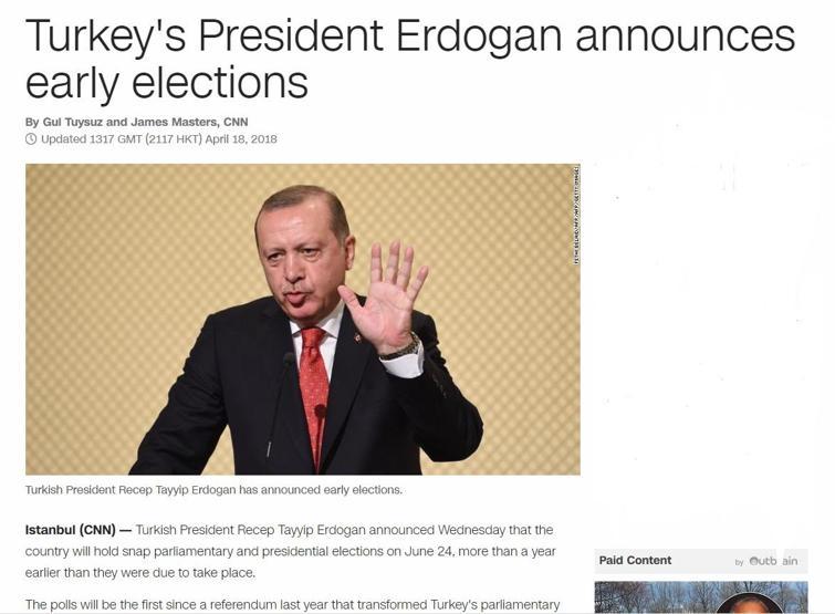 Son dakika: Erken seçim kararı yabancı basında