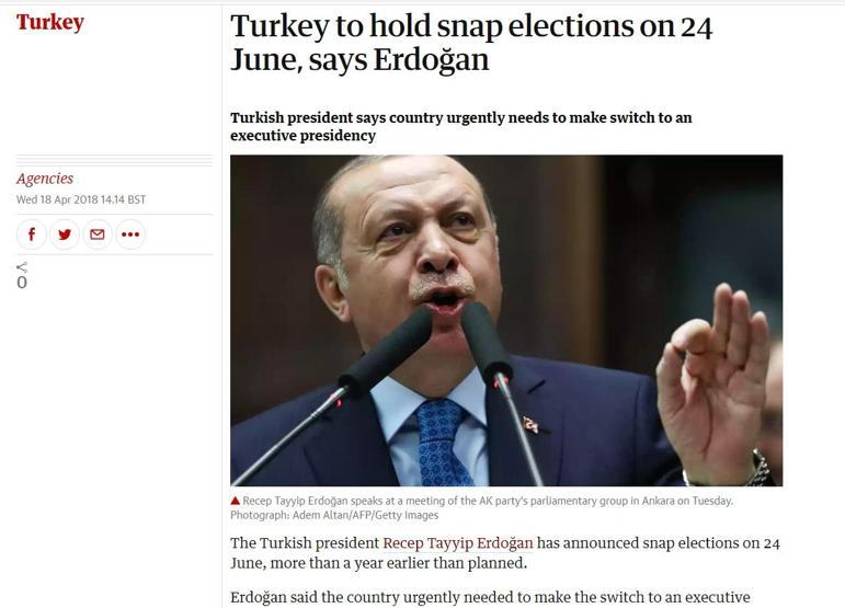 Son dakika: Erken seçim kararı yabancı basında
