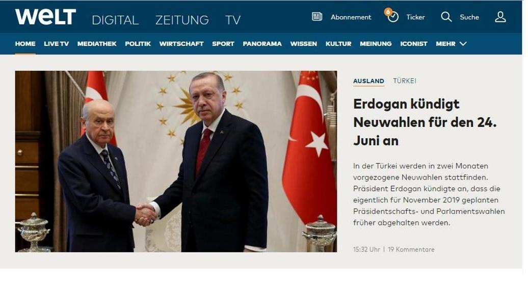 Son dakika: Erken seçim kararı yabancı basında