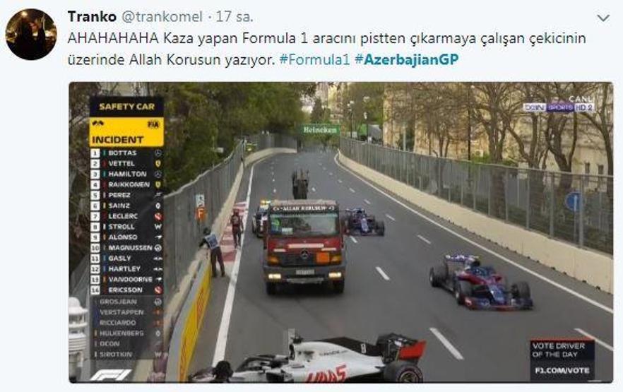 Formula 1deki Türk bayraklı çekici sosyal medyayı salladı