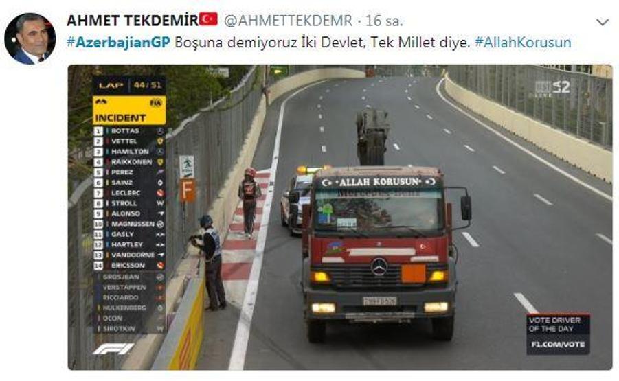 Formula 1deki Türk bayraklı çekici sosyal medyayı salladı