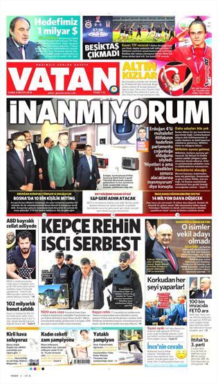 4 Mayıs 2018 - Gazetelerin birinci sayfaları