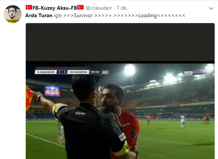 Arda Turan hakemin üzerine yürüdü, sosyal medya yıkıldı