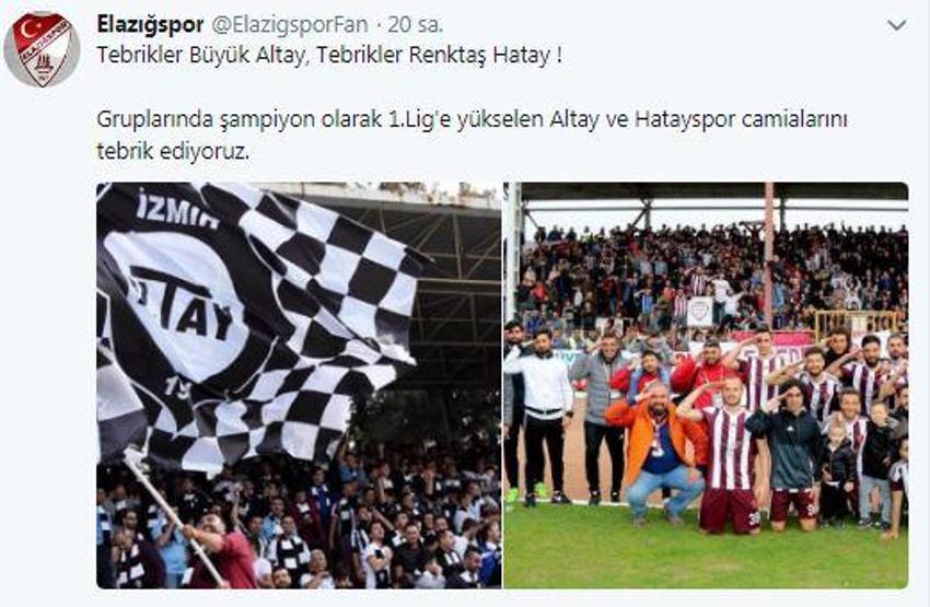 Efsane olmaya aday 18 Altay ve Hatayspor tweeti