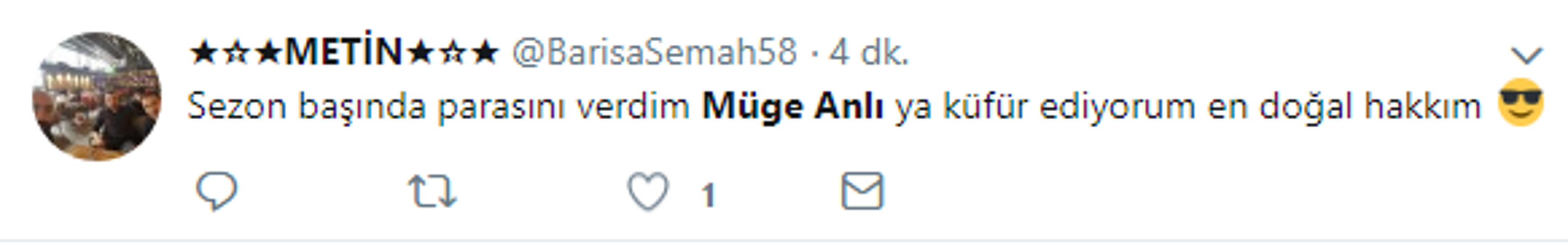 Beşiktaş taraftarından Müge Anlıya küfürlü tezahürat