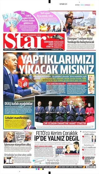 9 Mayıs 2018 - Gazetelerin birinci sayfaları