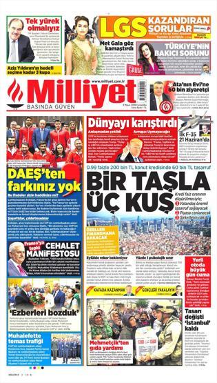9 Mayıs 2018 - Gazetelerin birinci sayfaları