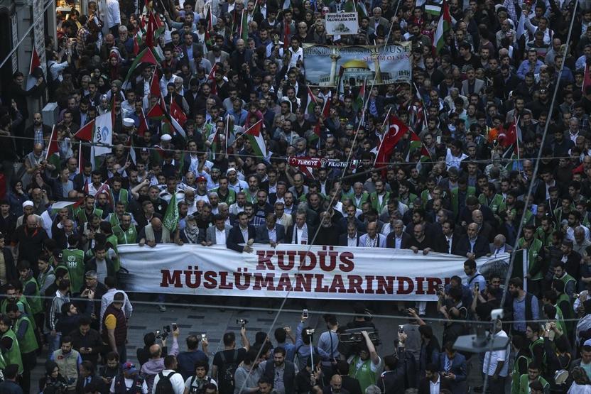Beyoğlunda Kudüs protestosu