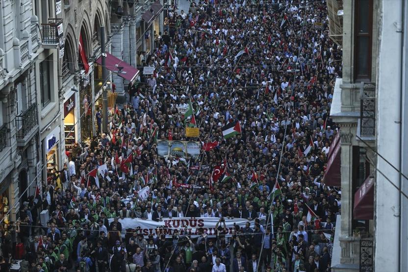 Beyoğlunda Kudüs protestosu