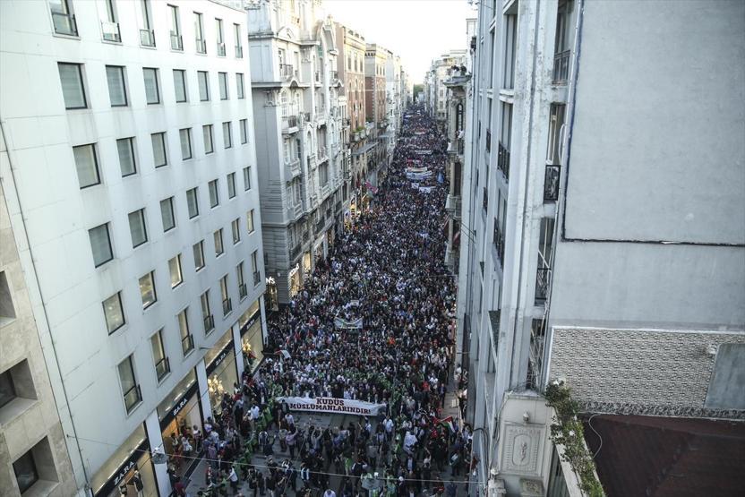 Beyoğlunda Kudüs protestosu